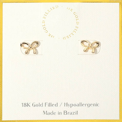 18K GOLD FILLED HYPOALLERGENIC BOW STUD EARRINGS