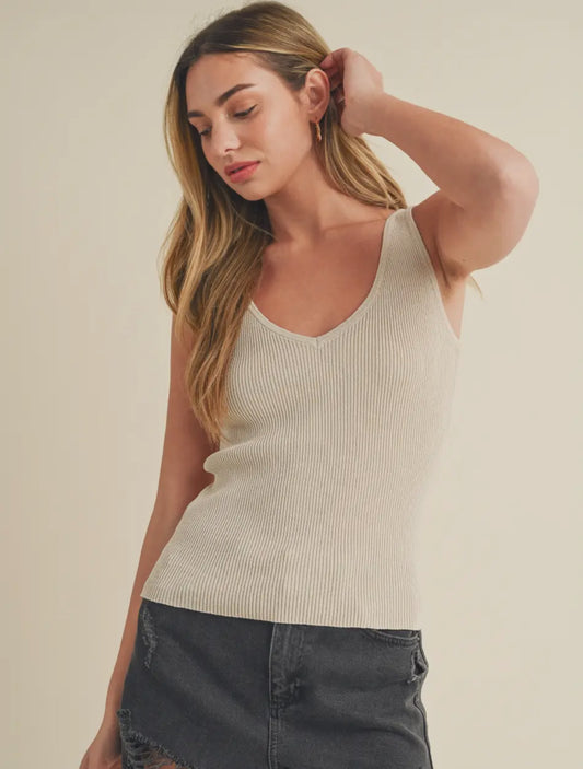 TOO GOOD BASIC LAYERING TANK-Light Mocha