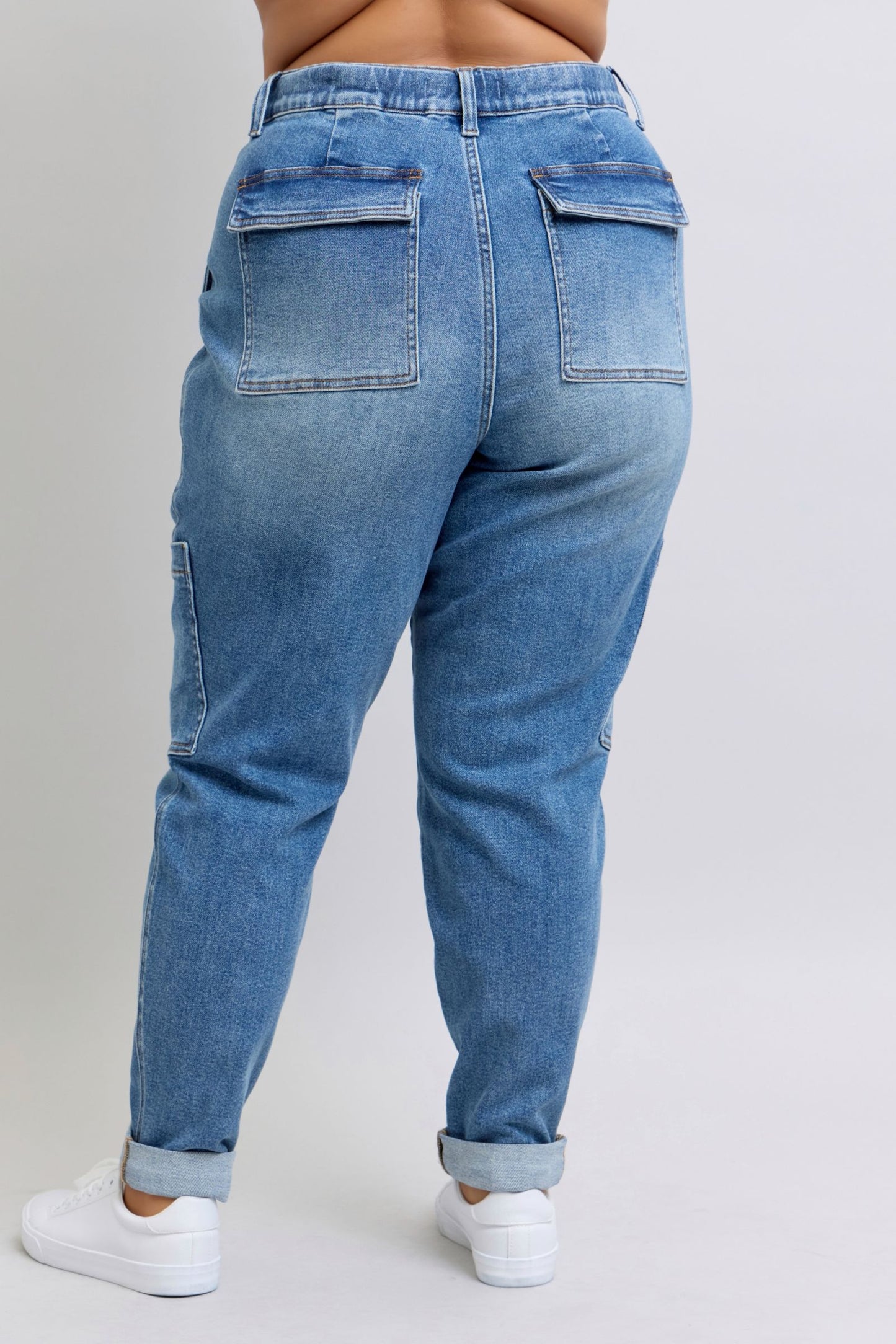 ONLINE EXCLUSIVE CLAYTON HIGH RISE CUFFED CARGO DENIM JOGGER