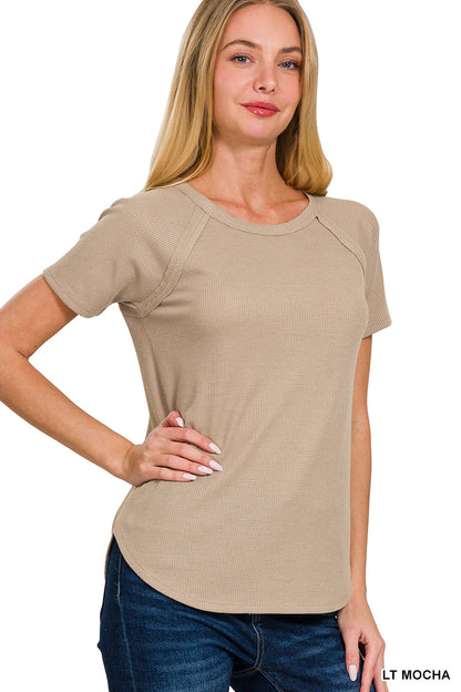 ZENANA WAFFLE BASIC WAFFLE TEE