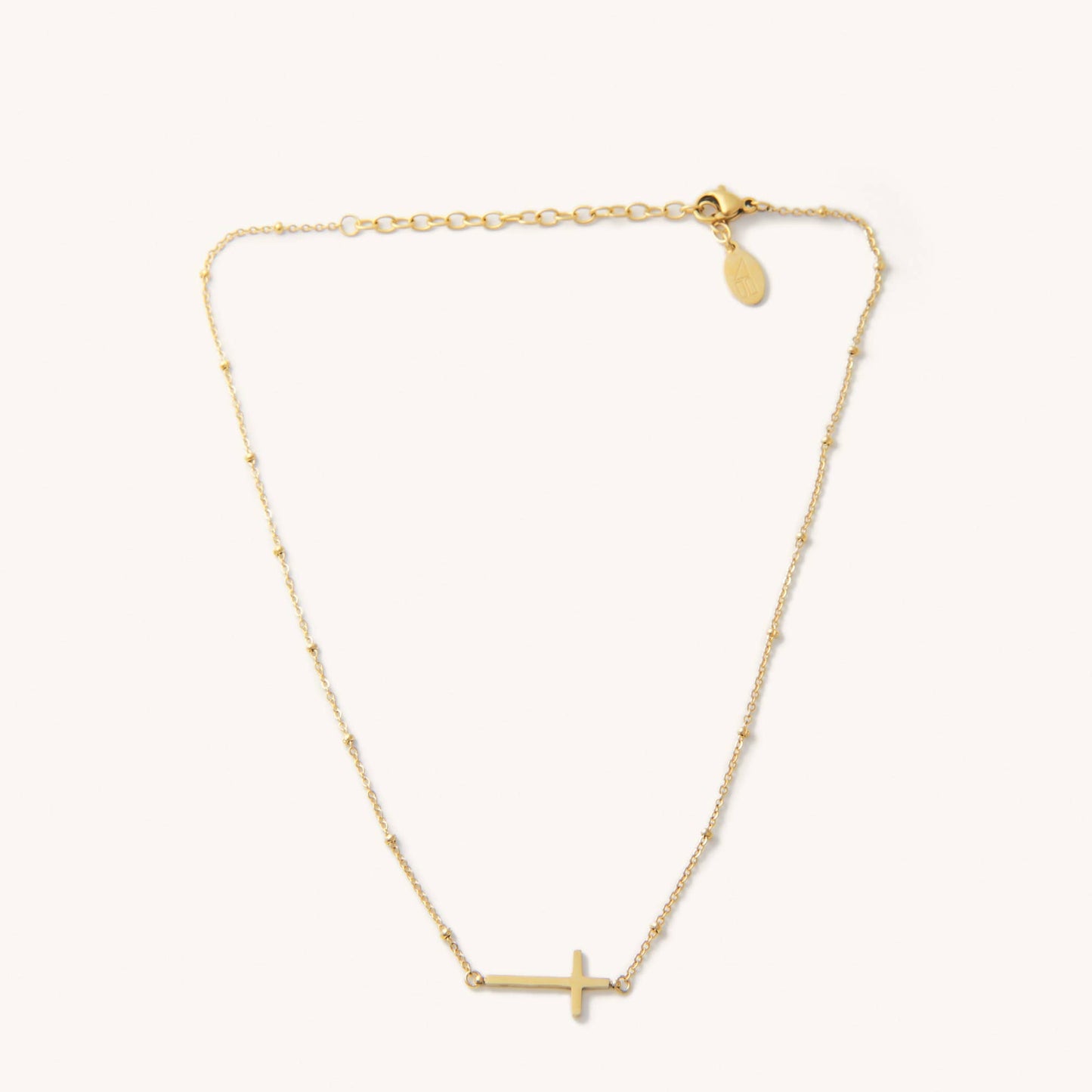 WATERPROOF GOLD HEAVENLY CROSS NECKLACE