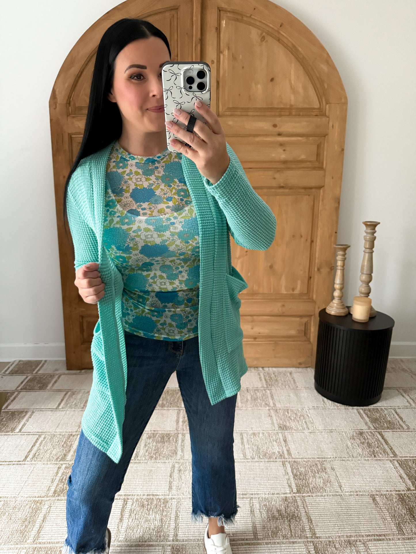 PRETTY PASTELS LOLA CARDIGAN AQUA