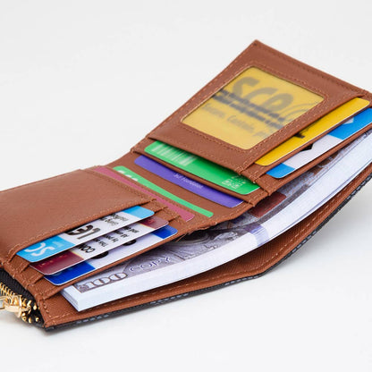 FAUX LEATHER CHECKERED FOLD WALLET (MULTIPLE COLORS)