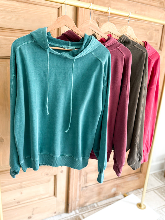 ZENANA SOFT PIGMENT DYED GO TO HOODIE-Multiple Colors