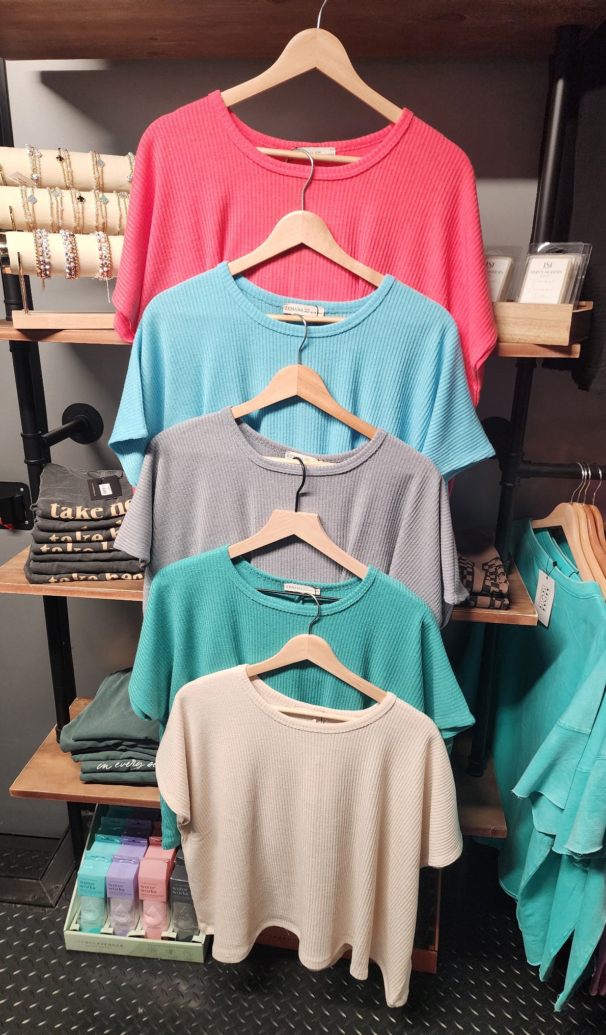 ZENANA RIBBED ROUND NECK SHORT SLEEVE SWEATER *MULTIPLE COLORS