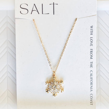 SNOWFLAKE NECKLACE | gold | holiday pendant necklace