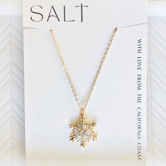 SNOWFLAKE NECKLACE | gold | holiday pendant necklace