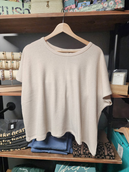 ZENANA RIBBED ROUND NECK SHORT SLEEVE SWEATER *MULTIPLE COLORS