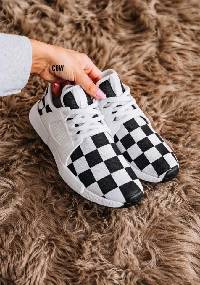 CHECKERED PUNCHY WAY SNEAKERS- Pre Order