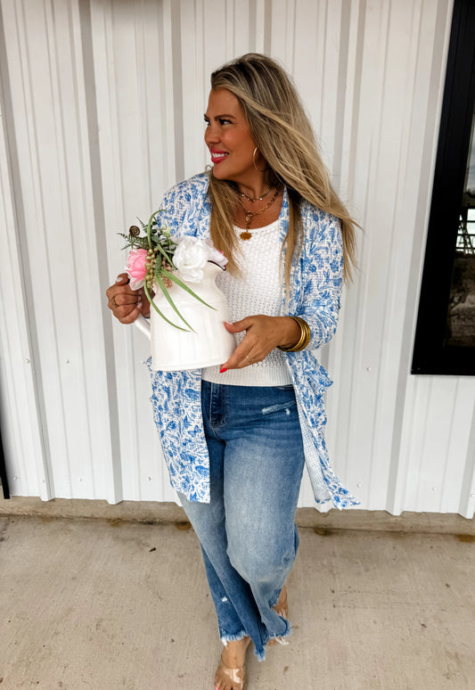 PRE ORDER SPRING BLUE LOLA CARDIGAN