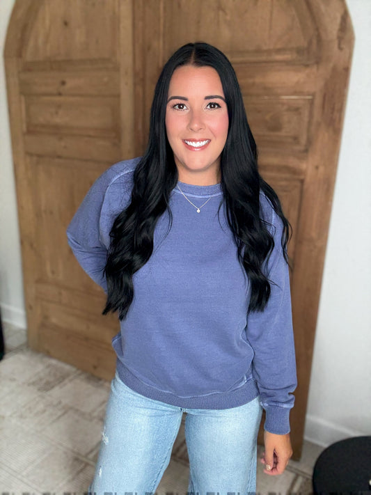 MY GO TO TERRY SOFT PULLOVER SWEATSHIRT-Marlin