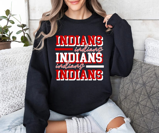 PRE ORDER REPEATING LAYER MASCOT INDIANS SWEATSHIRT