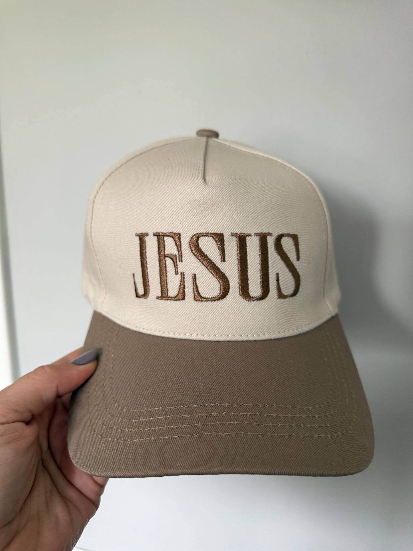 Jesus Embroidered Mocha Stitch Hat
