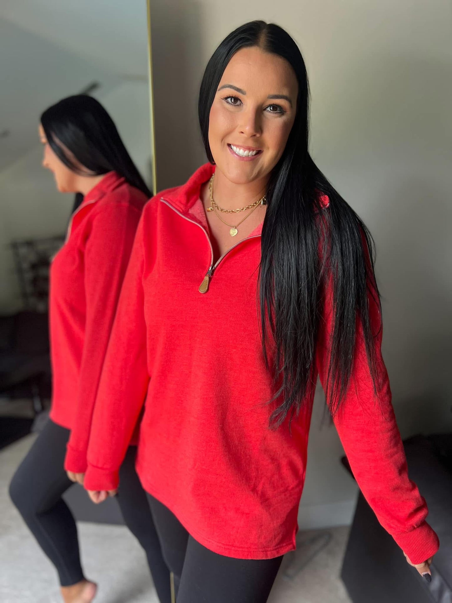 MILEY QUARTER ZIP PULLOVER SOFT FLEECE SWEATSHIRTS- Multiple Colors