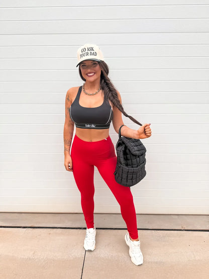BIRDIE Active Leggings in Red- Pre Order