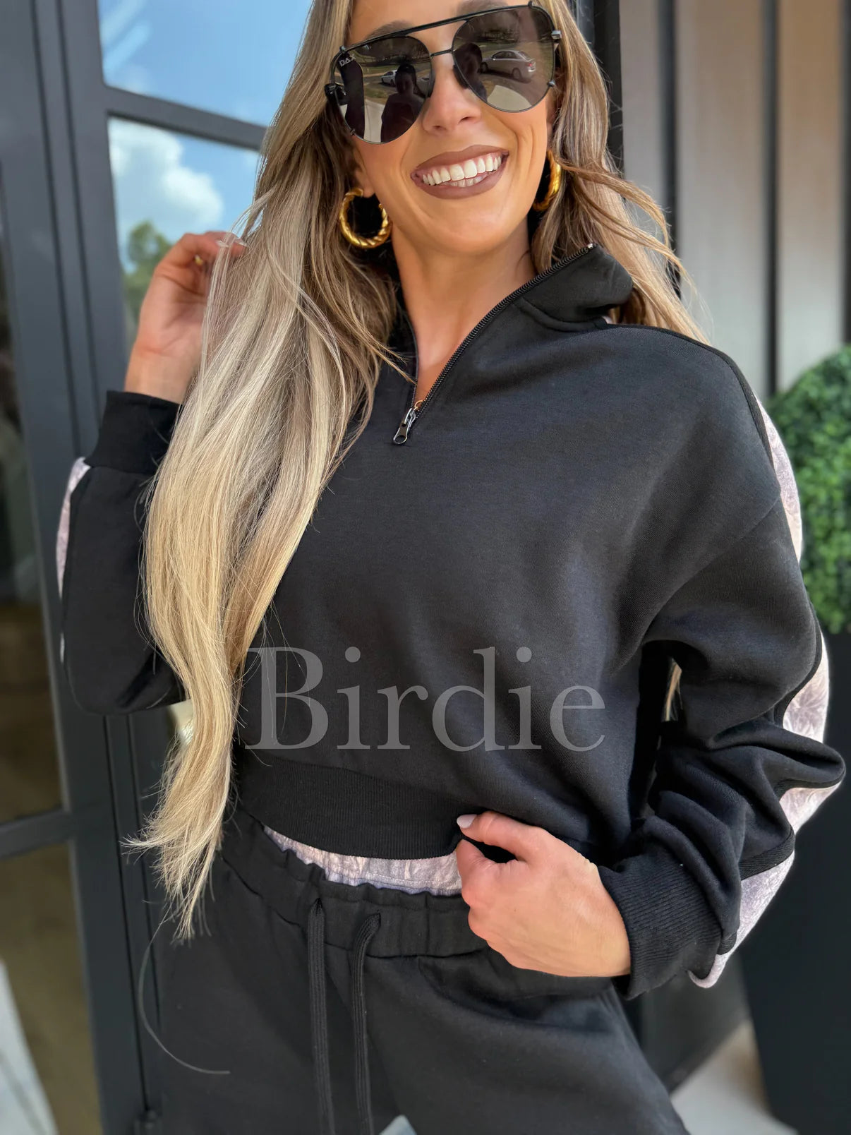 BIRDIE PREORDER Two Piece Black Set with Dark Camo Stripe (Sold as Set)