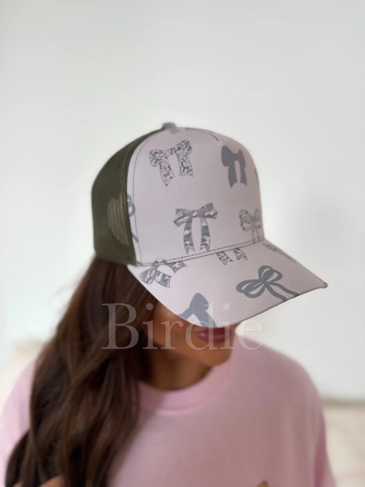 BIRDIE Trucker Hat in Camo Coquette-Pre Order