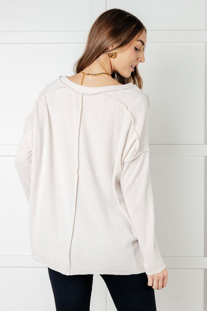 ONLINE EXCLUSIVE BASICALLY FREEZING BRUSHED HACCI TOP IN SAND BEIGE