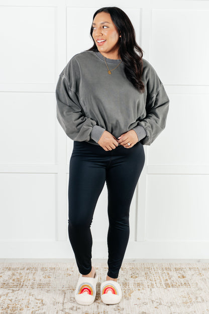 ONLINE EXCLUSIVE THE BASICS PULLOVER IN ASH BLACK