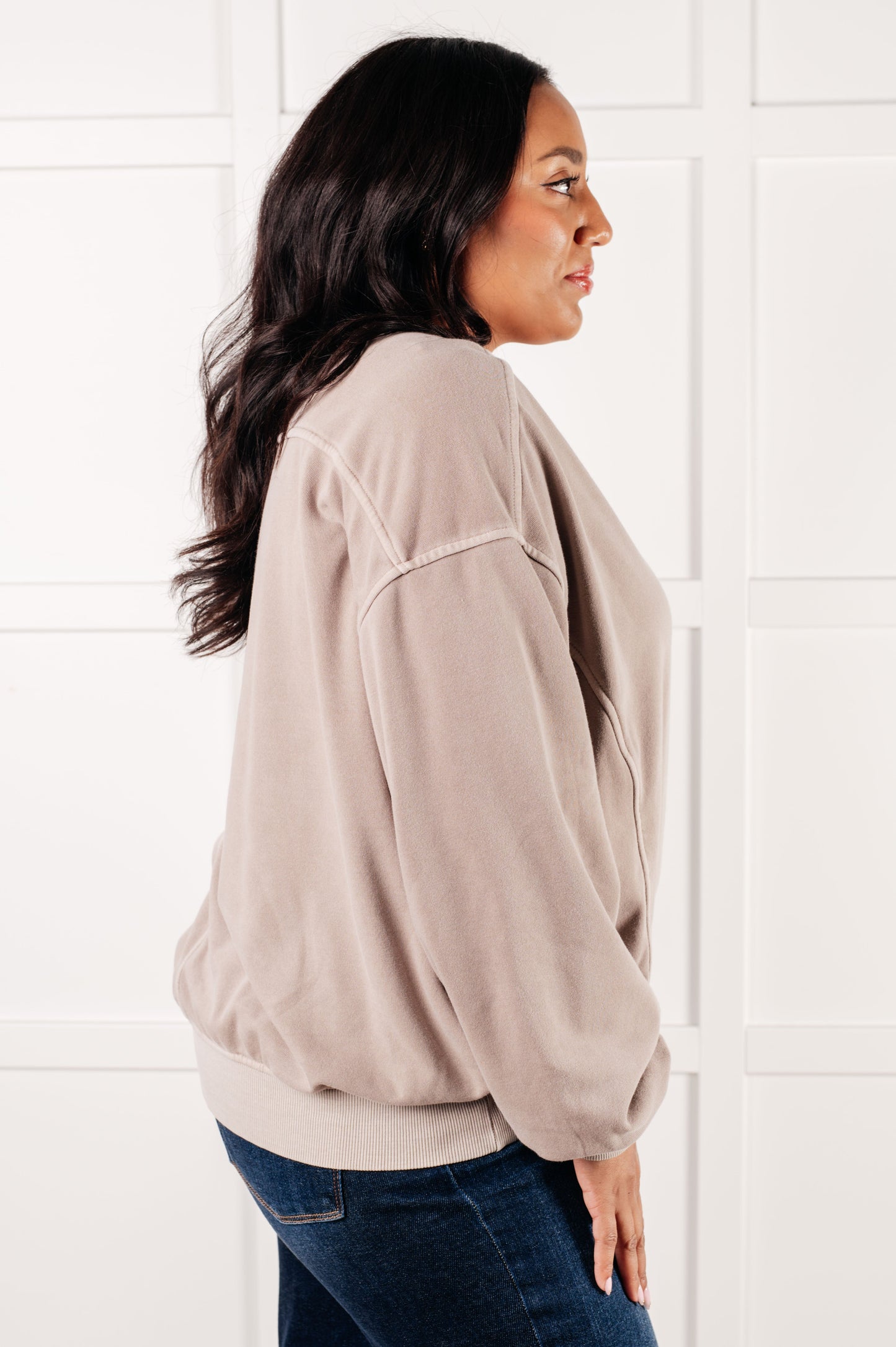 ONLINE EXCLUSIVE THE BASICS PULLOVER IN ASH MOCHA