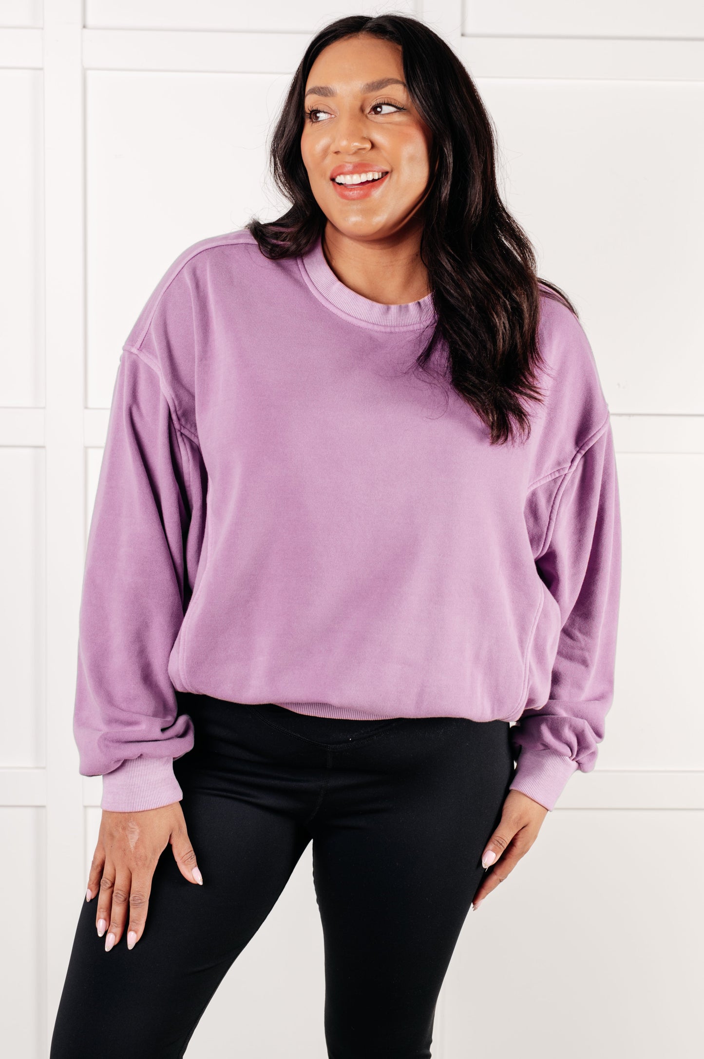 ONLINE EXCLUSIVE BEYOND THE BASICS PULLOVER IN VILOET