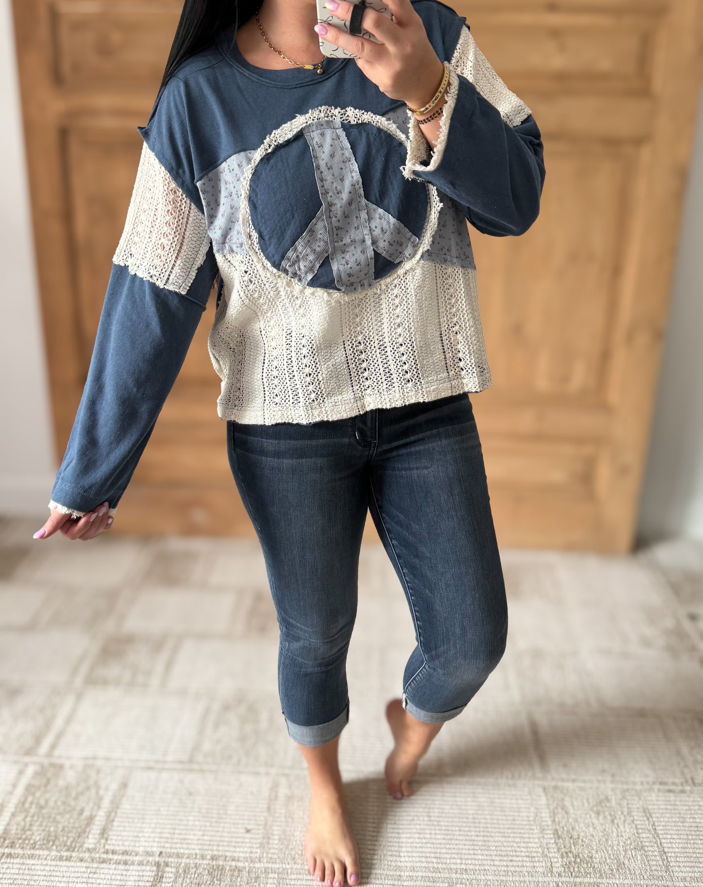 POL: PEACE KNIT TOP INDIGO