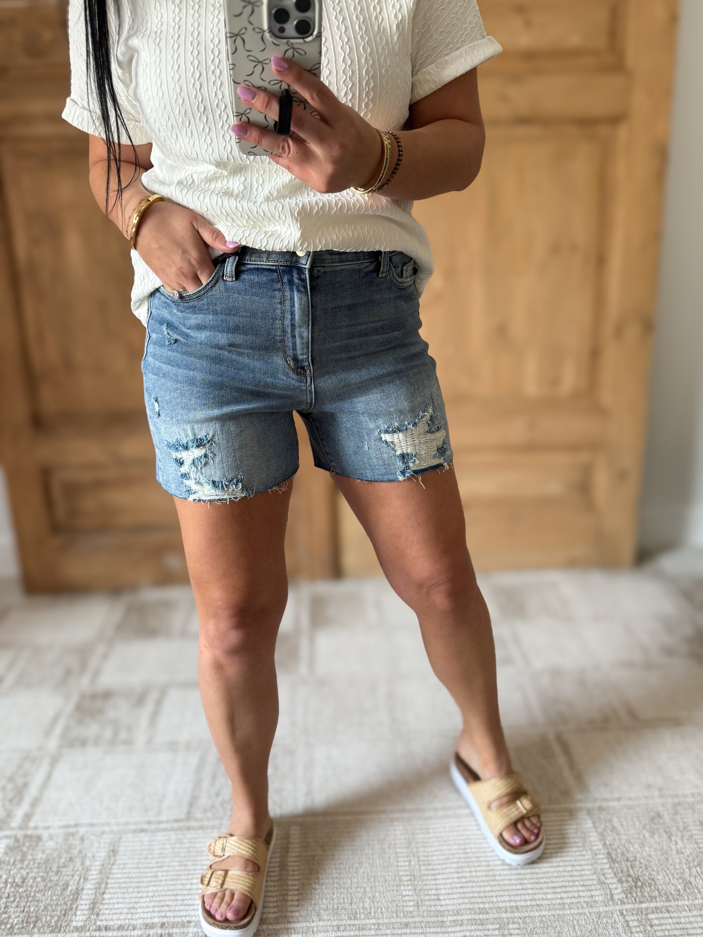 JUDY BLUE HIGH WAIST DESTROY STITCH