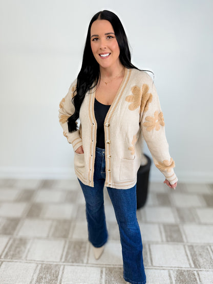 NEUTRAL FLORAL CARDIGAN