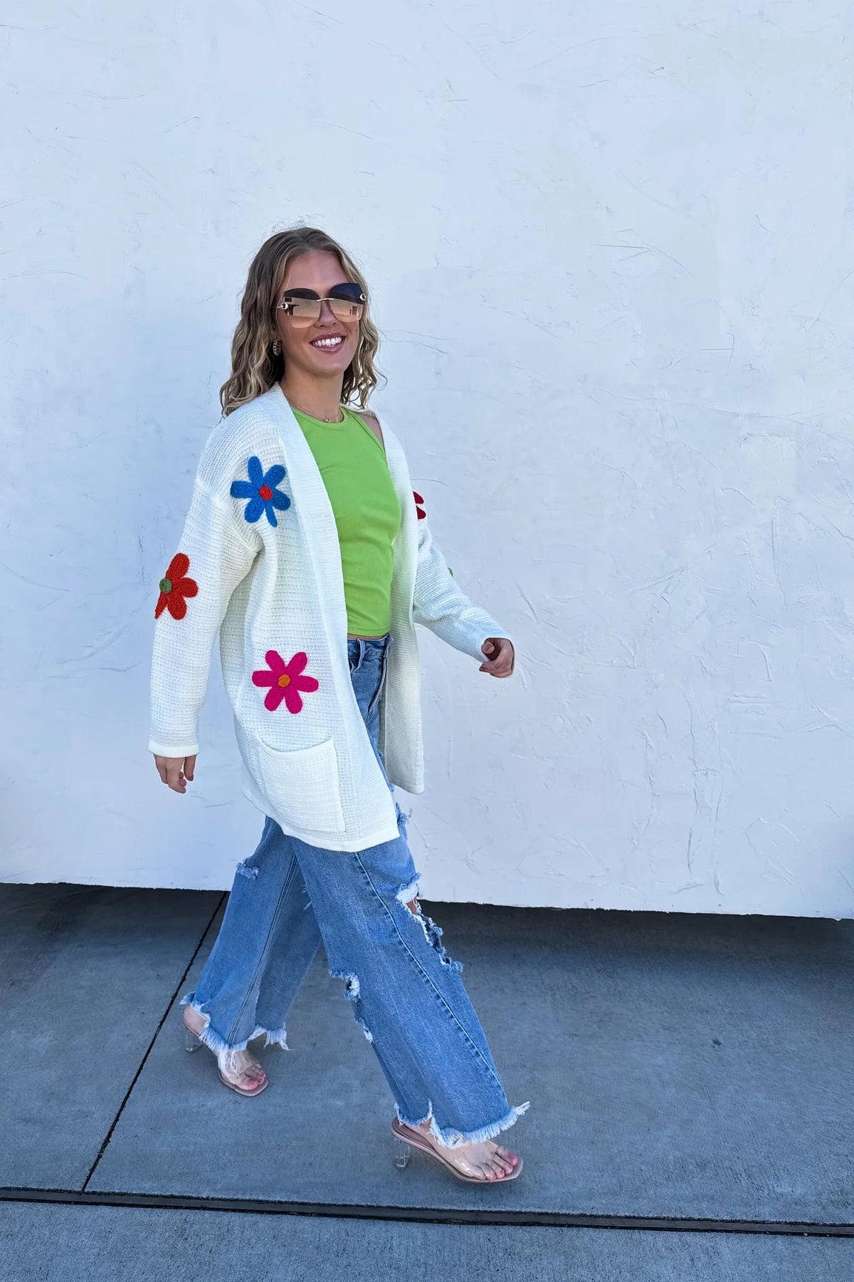 FLOWER CARDIGAN CREAM