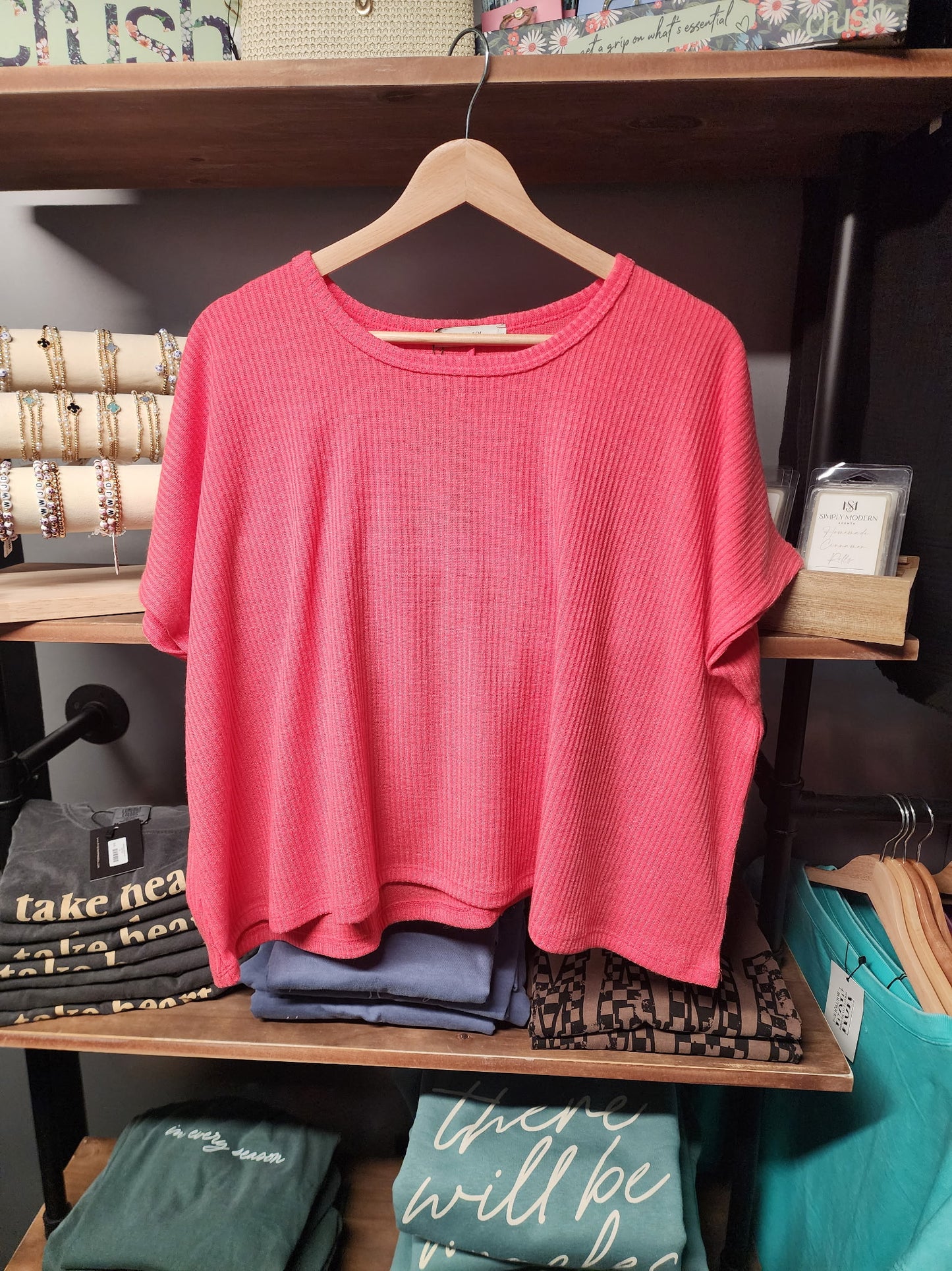ZENANA RIBBED ROUND NECK SHORT SLEEVE SWEATER *MULTIPLE COLORS