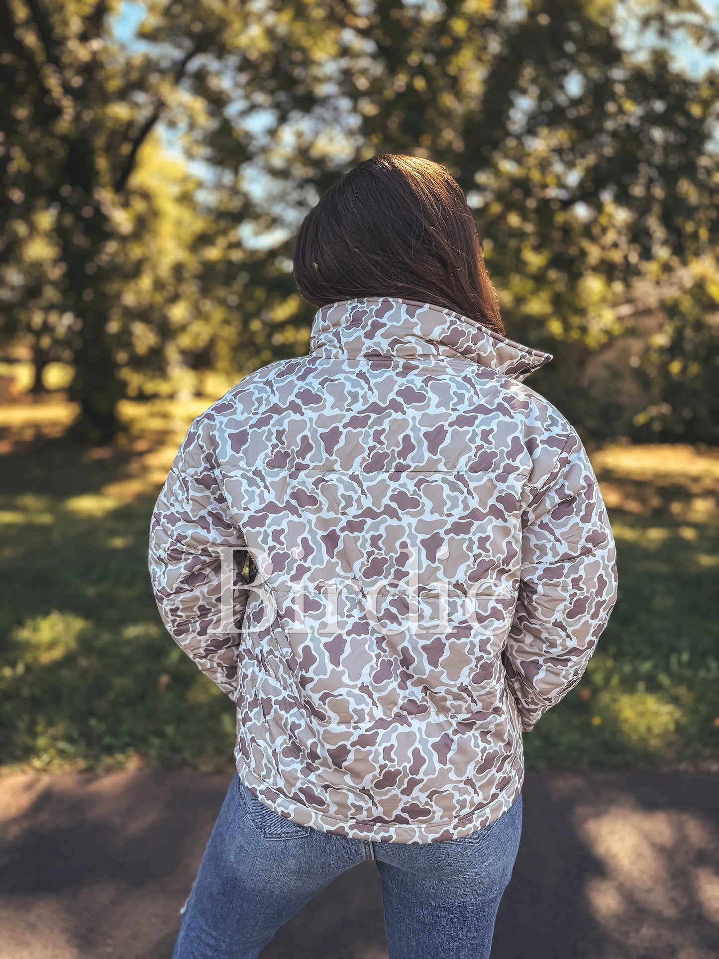 Pre Order BIRDIE Reversible Puffer Jacket in Duck Camo
