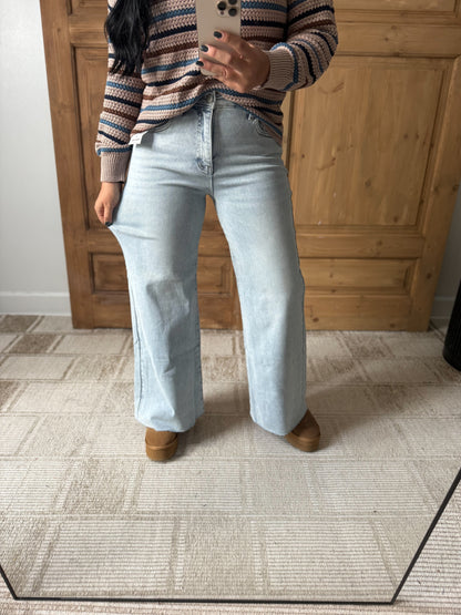 RISEN Full Size High Rise Ankle Wide Palazzo Jeans Plus Size