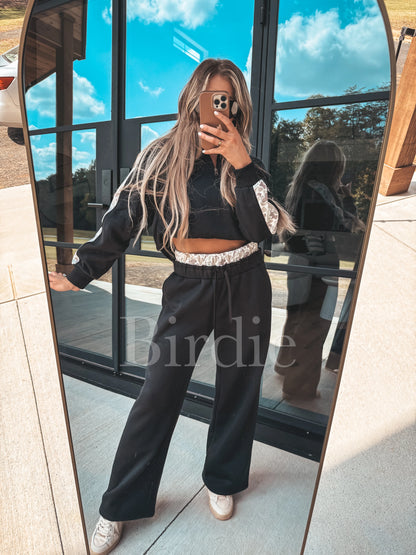 BIRDIE PREORDER Two Piece Black Set with Duck Camo Stripe (Sold as Set)