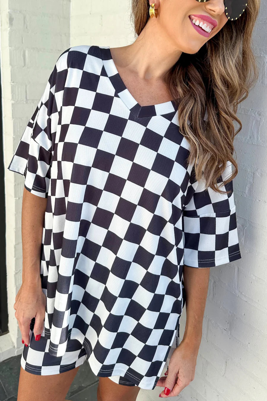 DAILY BASIS BIKER SET- BLACK/WHITE CHECKERED