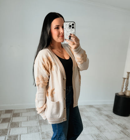 NEUTRAL FLORAL CARDIGAN