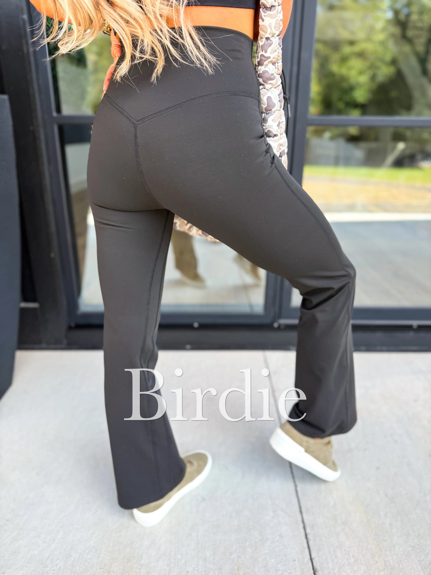 BIRDIE PREORDER Fleece Lined Yoga Pants in Black