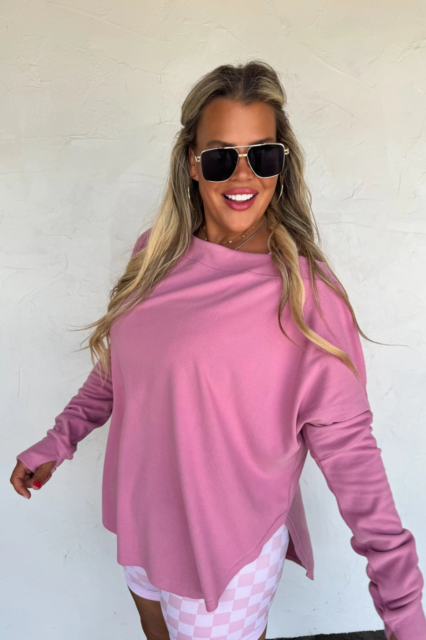 FALL ZOEY ATHLEISURE TOP- Mauvy Pink