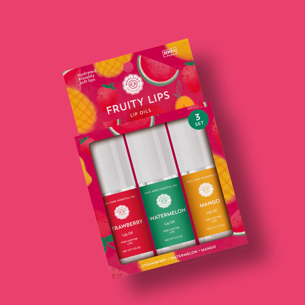 FRUITY LIPS LIP OILS - WOLLZIES SET OF 3