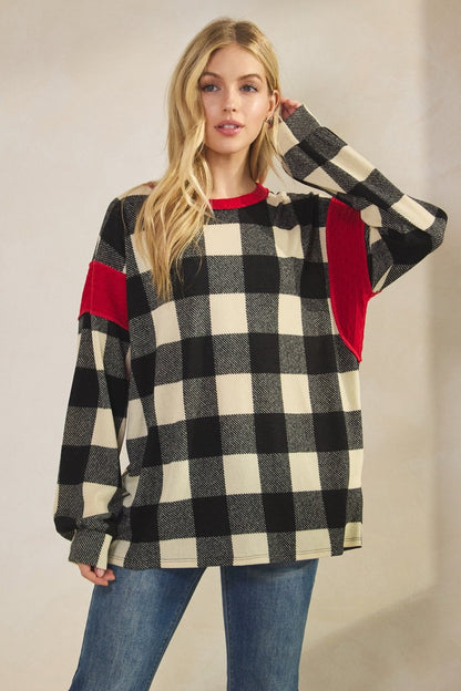 HOLIDAY BUFFALO PLAID TOP