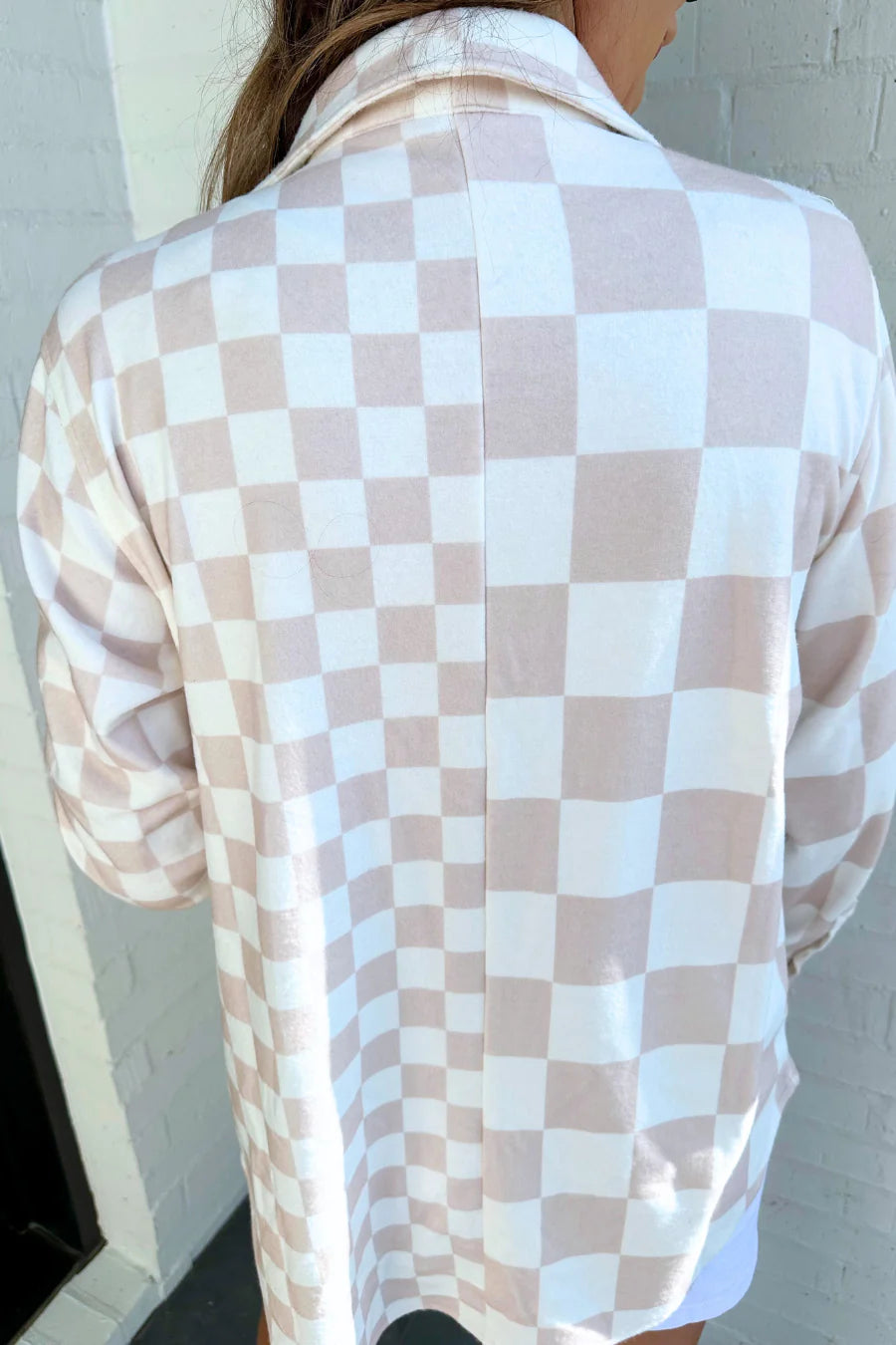 PRE ORDER CHELSEY CHECKERED SOFT BUTTON UP TOP