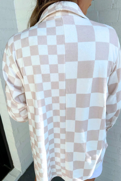 PRE ORDER CHELSEY CHECKERED SOFT BUTTON UP TOP