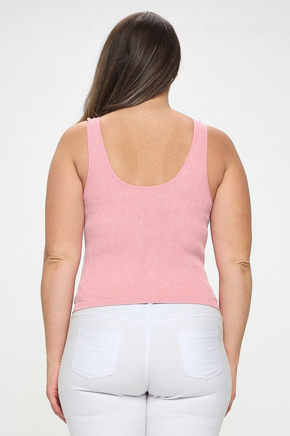 IT'S MAGIC EVERY OCCASION REVERSIBLE RIBBED SEAMLESS STONEWASHED TANK