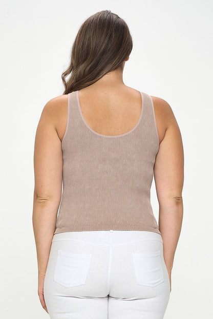 IT'S MAGIC EVERY OCCASION REVERSIBLE RIBBED SEAMLESS STONEWASHED TANK