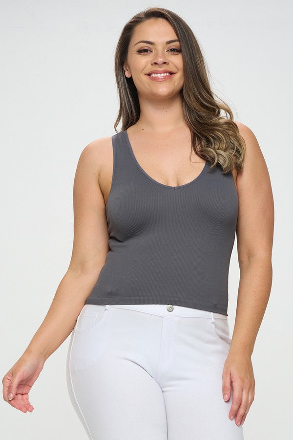 IT'S MAGIC EVERY OCCASION REVERSIBLE RIBBED SEAMLESS TANK