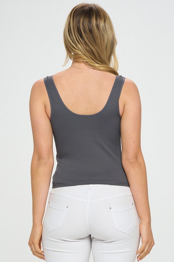 IT'S MAGIC EVERY OCCASION REVERSIBLE RIBBED SEAMLESS TANK