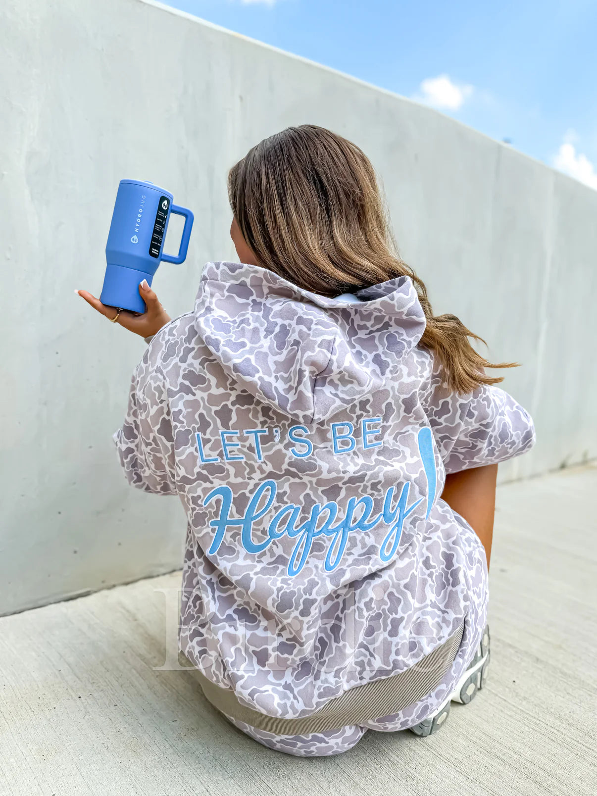 BIRDIE Let's Be Happy Duck Camo Hoodie