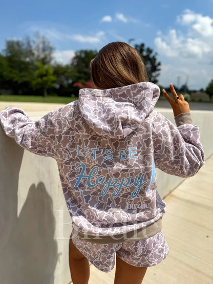 BIRDIE Let's Be Happy Duck Camo Hoodie