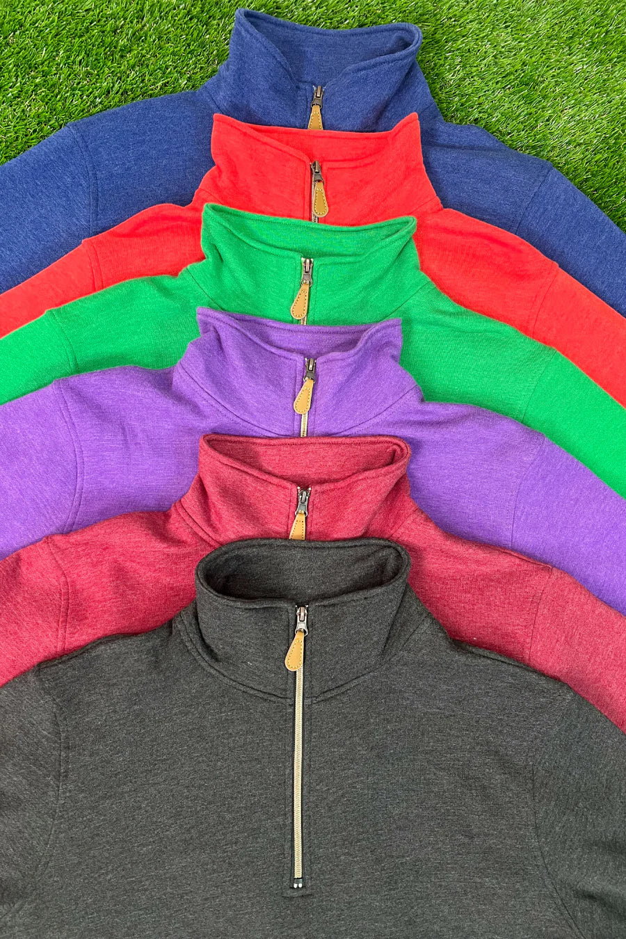 MILEY QUARTER ZIP PULLOVER SOFT FLEECE SWEATSHIRTS- Multiple Colors