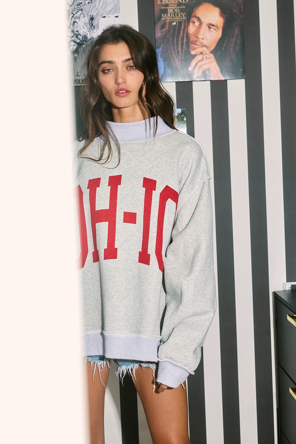 OH-IO Mockneck Oversized Pullover