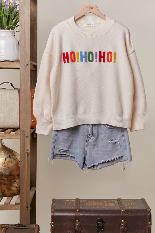 OVERSIZE MERRY CHRISTMAS SOFT SWEATER WITH LETTERING